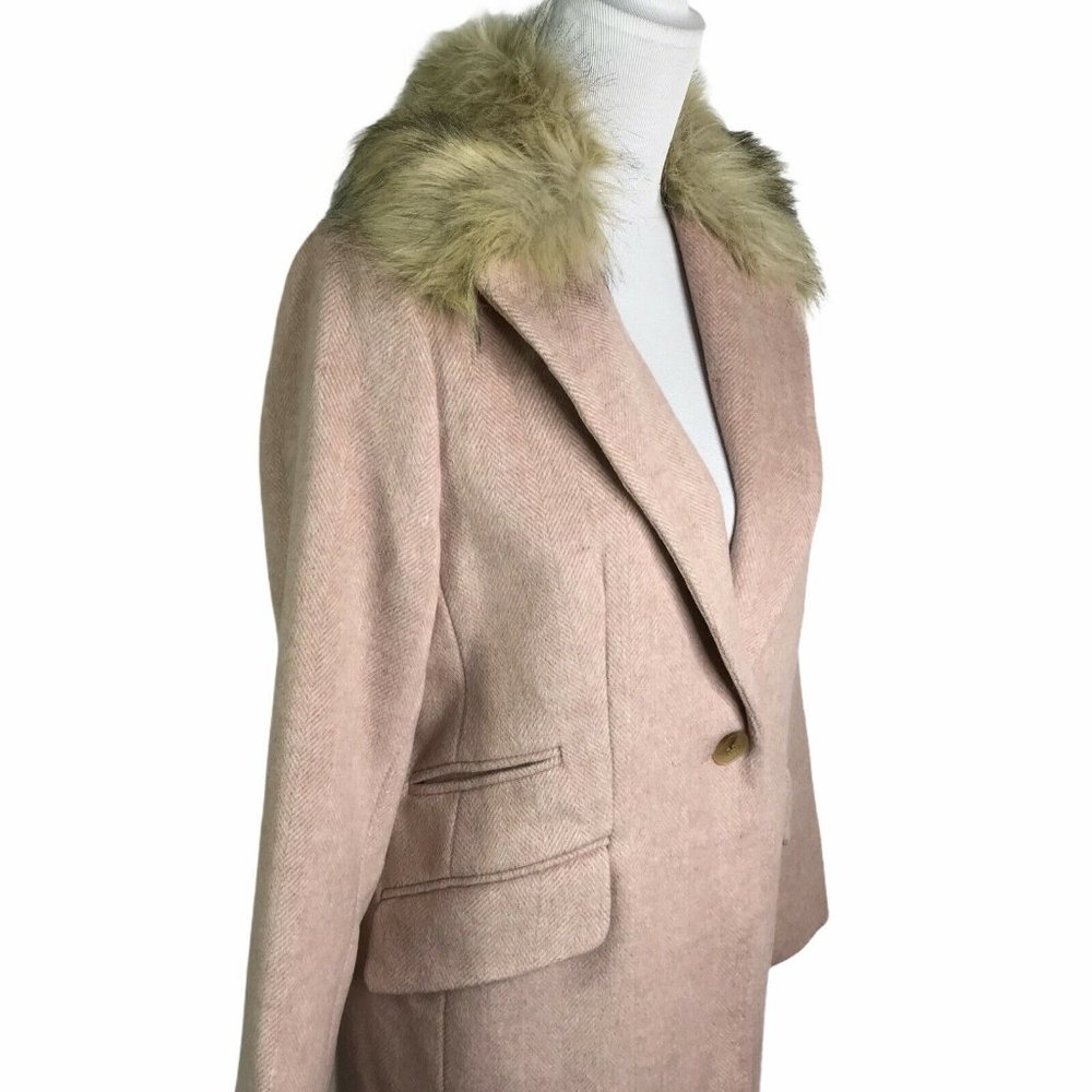 Topshop Monica-Faux Fur Detachable Collar Jacket - Picture 4 of 12